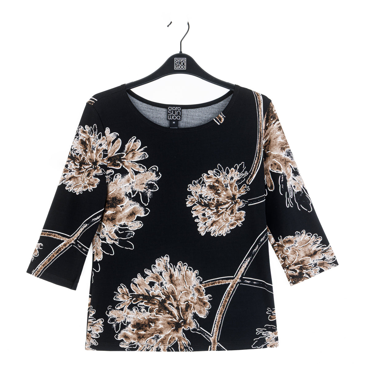 Scoop Neck Half Sleeve Top - Mum Blossom | Clara Sunwoo