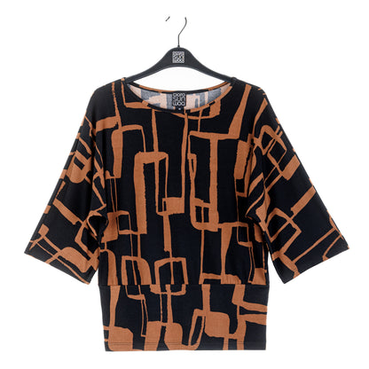 Banded Hem Elbow Sleeve Top - Geo Link | Clara Sunwoo