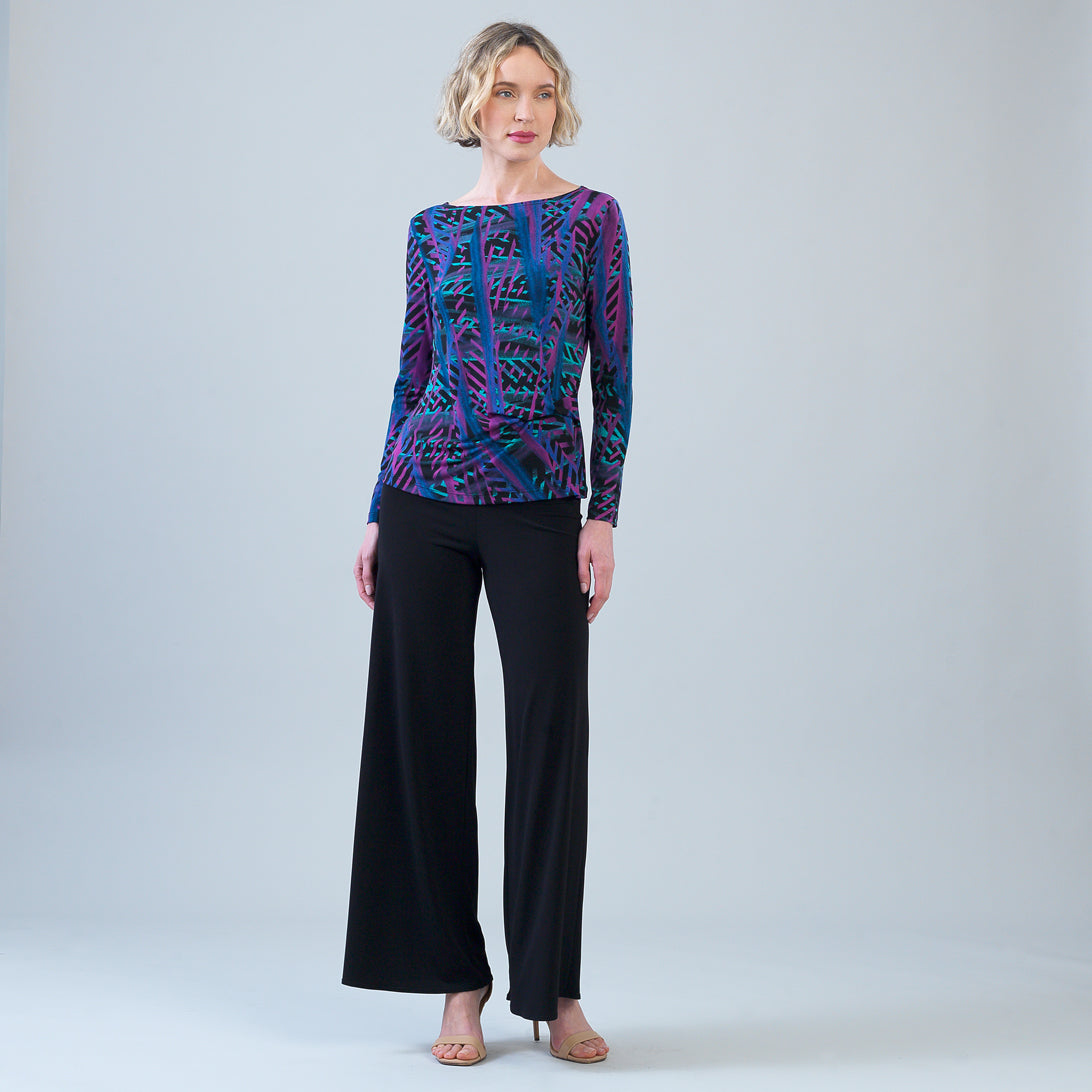 Side Twist Top - Track Stripe-Multi | Clara Sunwoo