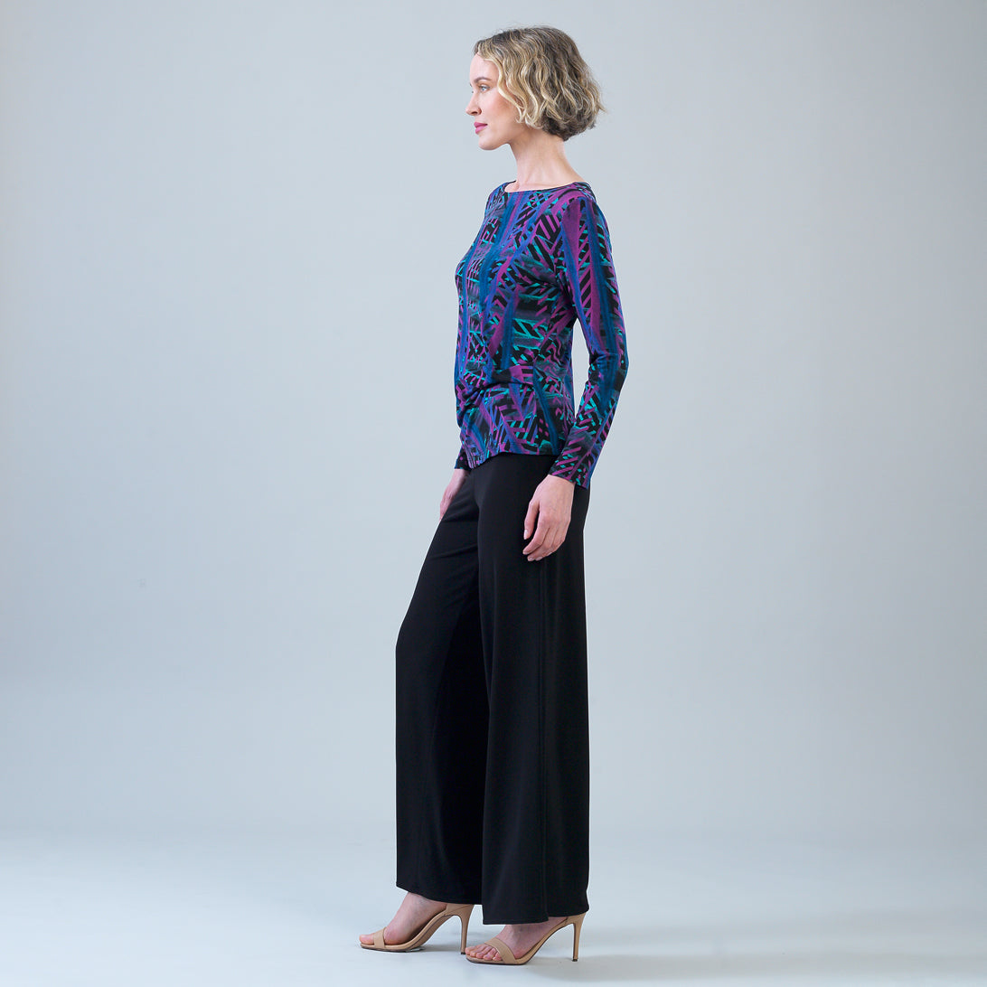 Side Twist Top - Track Stripe-Multi | Clara Sunwoo